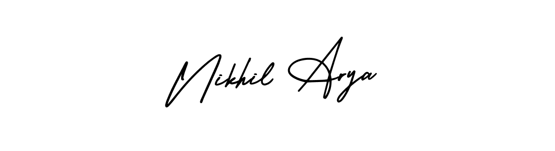Nikhil Arya stylish signature style. Best Handwritten Sign (AmerikaSignatureDemo-Regular) for my name. Handwritten Signature Collection Ideas for my name Nikhil Arya. Nikhil Arya signature style 3 images and pictures png