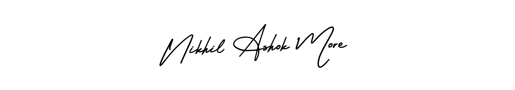 Use a signature maker to create a handwritten signature online. With this signature software, you can design (AmerikaSignatureDemo-Regular) your own signature for name Nikhil Ashok More. Nikhil Ashok More signature style 3 images and pictures png