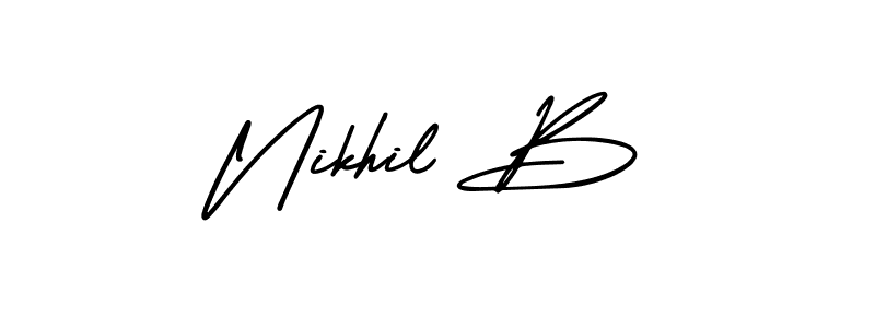 if you are searching for the best signature style for your name Nikhil B. so please give up your signature search. here we have designed multiple signature styles  using AmerikaSignatureDemo-Regular. Nikhil B signature style 3 images and pictures png