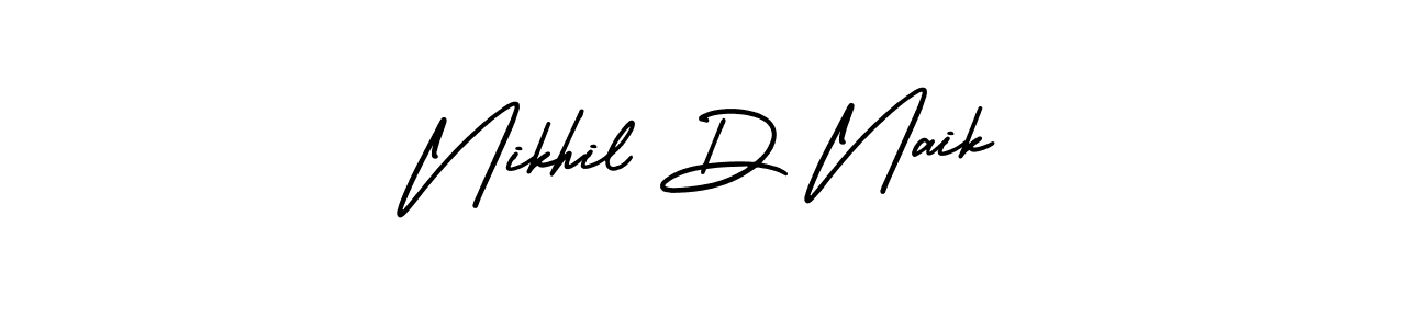 The best way (AmerikaSignatureDemo-Regular) to make a short signature is to pick only two or three words in your name. The name Nikhil D Naik include a total of six letters. For converting this name. Nikhil D Naik signature style 3 images and pictures png