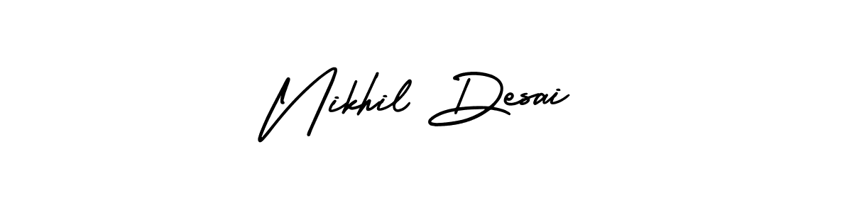 How to make Nikhil Desai signature? AmerikaSignatureDemo-Regular is a professional autograph style. Create handwritten signature for Nikhil Desai name. Nikhil Desai signature style 3 images and pictures png