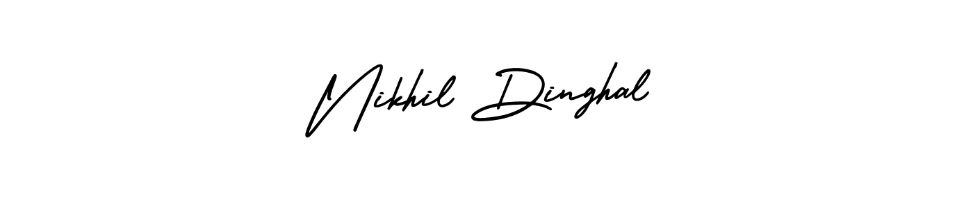AmerikaSignatureDemo-Regular is a professional signature style that is perfect for those who want to add a touch of class to their signature. It is also a great choice for those who want to make their signature more unique. Get Nikhil Dinghal name to fancy signature for free. Nikhil Dinghal signature style 3 images and pictures png