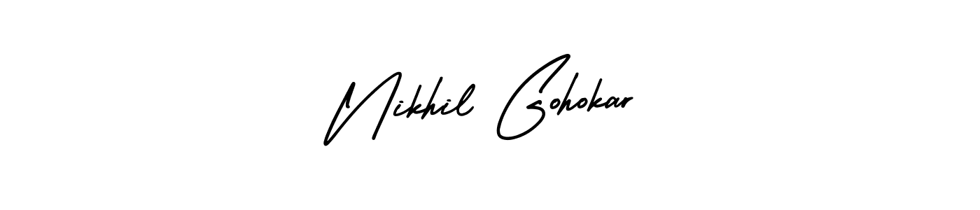 Create a beautiful signature design for name Nikhil Gohokar. With this signature (AmerikaSignatureDemo-Regular) fonts, you can make a handwritten signature for free. Nikhil Gohokar signature style 3 images and pictures png