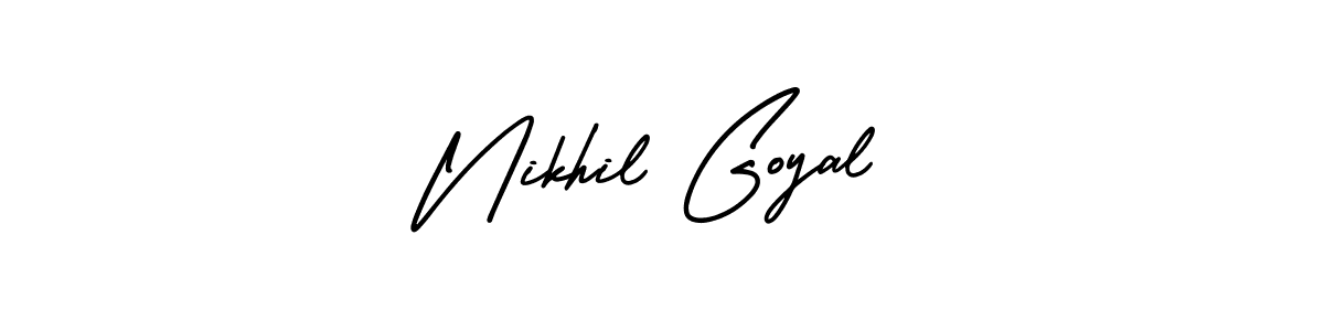 How to make Nikhil Goyal name signature. Use AmerikaSignatureDemo-Regular style for creating short signs online. This is the latest handwritten sign. Nikhil Goyal signature style 3 images and pictures png