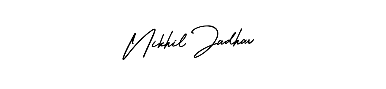 Nikhil Jadhav stylish signature style. Best Handwritten Sign (AmerikaSignatureDemo-Regular) for my name. Handwritten Signature Collection Ideas for my name Nikhil Jadhav. Nikhil Jadhav signature style 3 images and pictures png