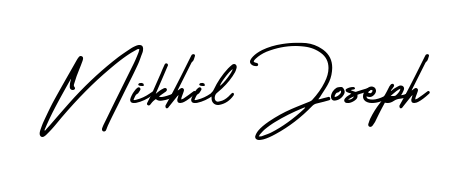 Quickly download Nikhil Joseph name signature in high-resolution PNG using AmerikaSignatureDemo-Regular style. Ready to insert into PDFs and online applications. Nikhil Joseph signature style 3 images and pictures png