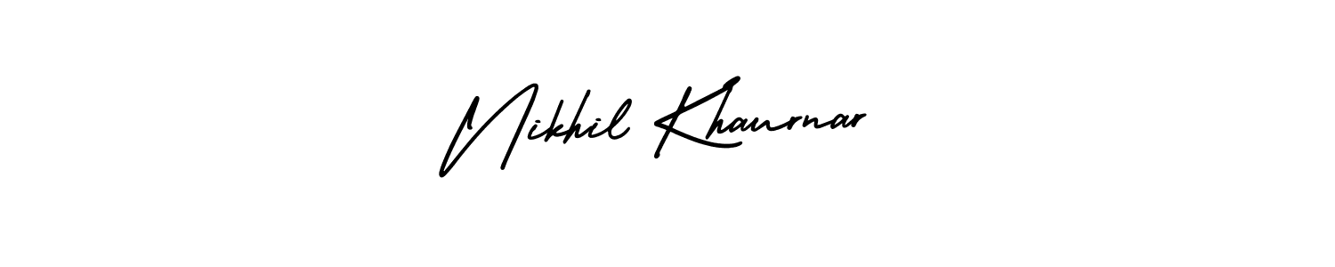 Make a beautiful signature design for name Nikhil Khaurnar. With this signature (AmerikaSignatureDemo-Regular) style, you can create a handwritten signature for free. Nikhil Khaurnar signature style 3 images and pictures png