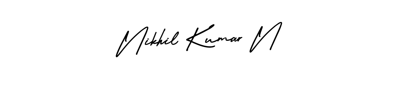 See photos of Nikhil Kumar N official signature by Spectra . Check more albums & portfolios. Read reviews & check more about AmerikaSignatureDemo-Regular font. Nikhil Kumar N signature style 3 images and pictures png