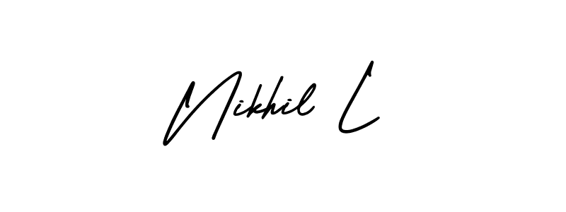 Design your own signature with our free online signature maker. With this signature software, you can create a handwritten (AmerikaSignatureDemo-Regular) signature for name Nikhil L. Nikhil L signature style 3 images and pictures png