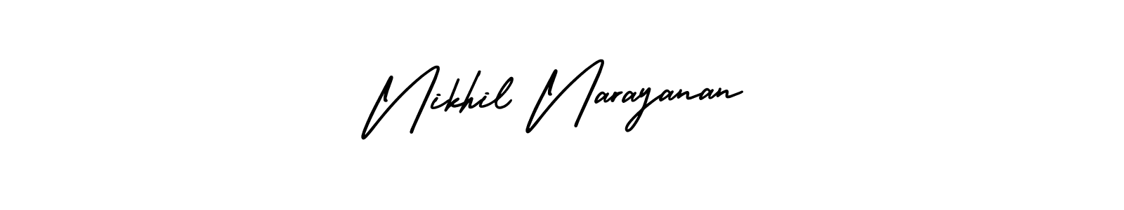 How to make Nikhil Narayanan name signature. Use AmerikaSignatureDemo-Regular style for creating short signs online. This is the latest handwritten sign. Nikhil Narayanan signature style 3 images and pictures png