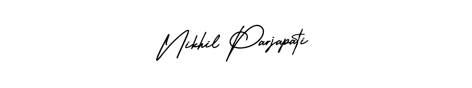 Similarly AmerikaSignatureDemo-Regular is the best handwritten signature design. Signature creator online .You can use it as an online autograph creator for name Nikhil Parjapati. Nikhil Parjapati signature style 3 images and pictures png