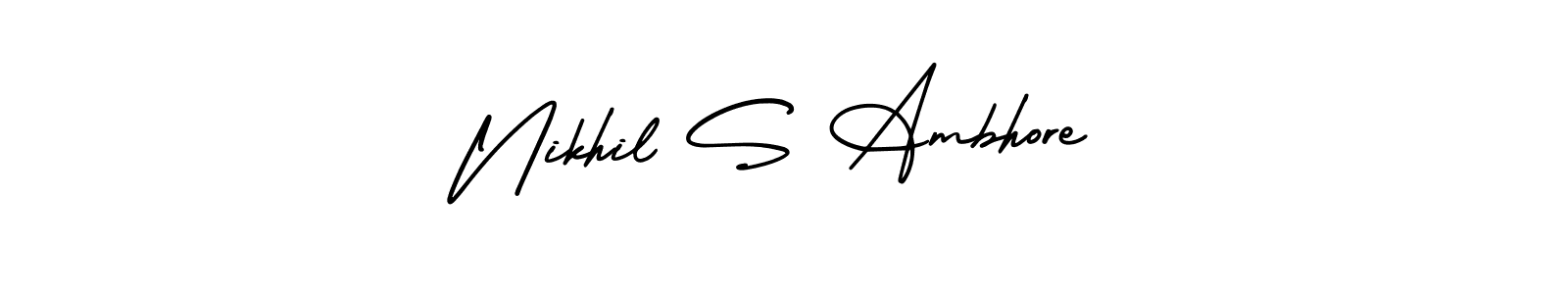 Make a beautiful signature design for name Nikhil S Ambhore. With this signature (AmerikaSignatureDemo-Regular) style, you can create a handwritten signature for free. Nikhil S Ambhore signature style 3 images and pictures png