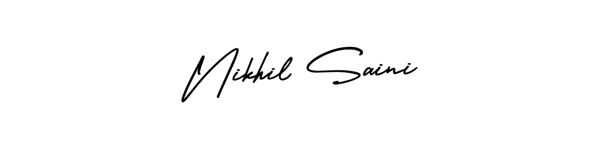 How to make Nikhil Saini name signature. Use AmerikaSignatureDemo-Regular style for creating short signs online. This is the latest handwritten sign. Nikhil Saini signature style 3 images and pictures png