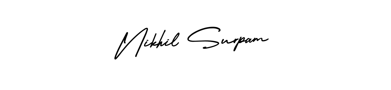 Create a beautiful signature design for name Nikhil Surpam. With this signature (AmerikaSignatureDemo-Regular) fonts, you can make a handwritten signature for free. Nikhil Surpam signature style 3 images and pictures png