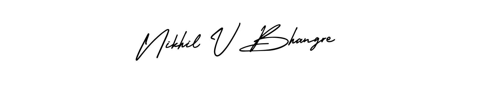 How to make Nikhil V Bhangre name signature. Use AmerikaSignatureDemo-Regular style for creating short signs online. This is the latest handwritten sign. Nikhil V Bhangre signature style 3 images and pictures png