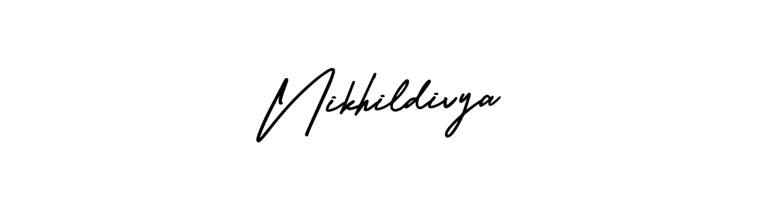 Create a beautiful signature design for name Nikhildivya. With this signature (AmerikaSignatureDemo-Regular) fonts, you can make a handwritten signature for free. Nikhildivya signature style 3 images and pictures png