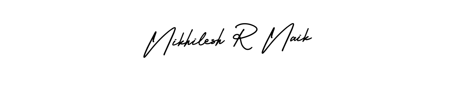 Also You can easily find your signature by using the search form. We will create Nikhilesh R Naik name handwritten signature images for you free of cost using AmerikaSignatureDemo-Regular sign style. Nikhilesh R Naik signature style 3 images and pictures png