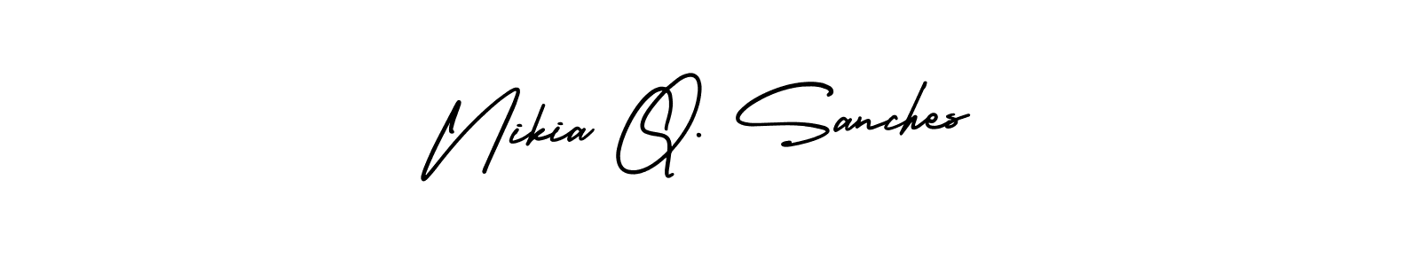 Nikia Q. Sanches stylish signature style. Best Handwritten Sign (AmerikaSignatureDemo-Regular) for my name. Handwritten Signature Collection Ideas for my name Nikia Q. Sanches. Nikia Q. Sanches signature style 3 images and pictures png