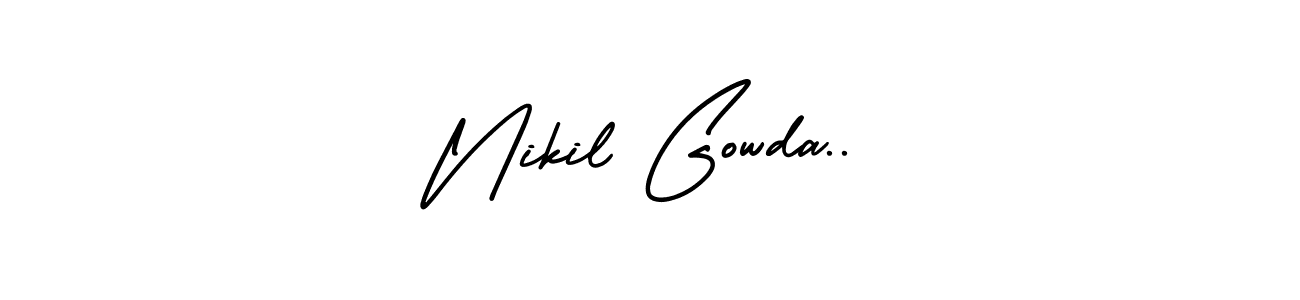 You can use this online signature creator to create a handwritten signature for the name Nikil Gowda... This is the best online autograph maker. Nikil Gowda.. signature style 3 images and pictures png