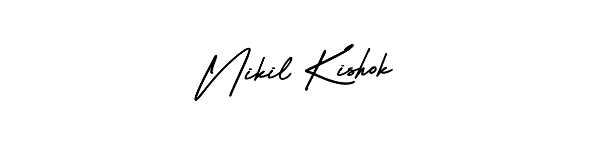 AmerikaSignatureDemo-Regular is a professional signature style that is perfect for those who want to add a touch of class to their signature. It is also a great choice for those who want to make their signature more unique. Get Nikil Kishok name to fancy signature for free. Nikil Kishok signature style 3 images and pictures png