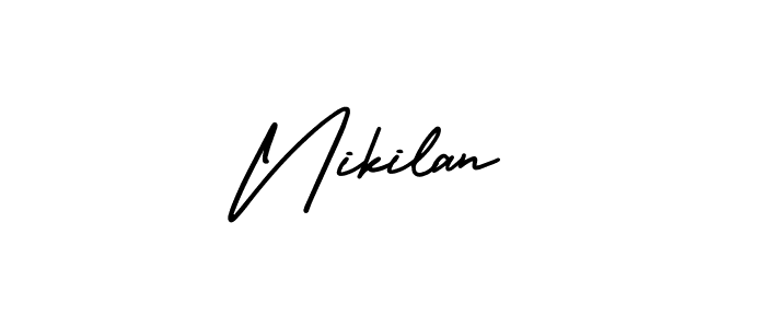 Design your own signature with our free online signature maker. With this signature software, you can create a handwritten (AmerikaSignatureDemo-Regular) signature for name Nikilan. Nikilan signature style 3 images and pictures png
