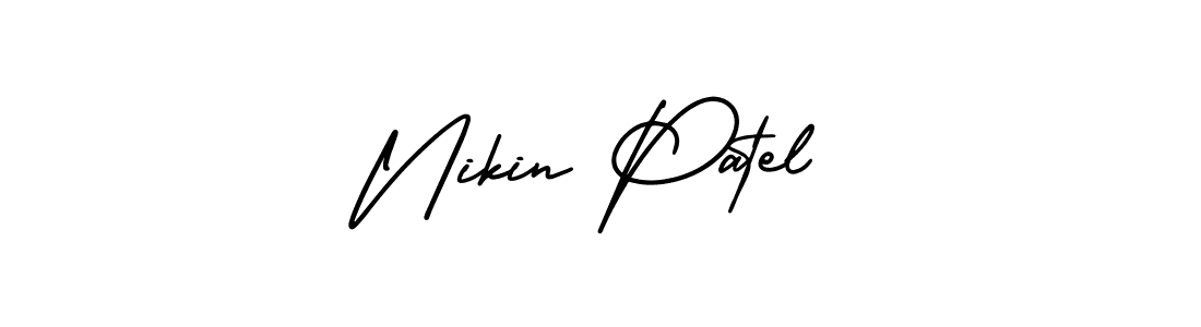 Similarly AmerikaSignatureDemo-Regular is the best handwritten signature design. Signature creator online .You can use it as an online autograph creator for name Nikin Patel. Nikin Patel signature style 3 images and pictures png