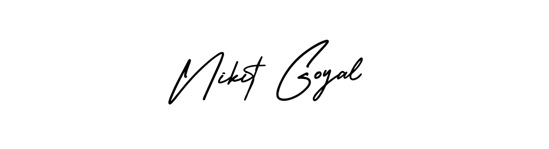 Make a beautiful signature design for name Nikit Goyal. With this signature (AmerikaSignatureDemo-Regular) style, you can create a handwritten signature for free. Nikit Goyal signature style 3 images and pictures png