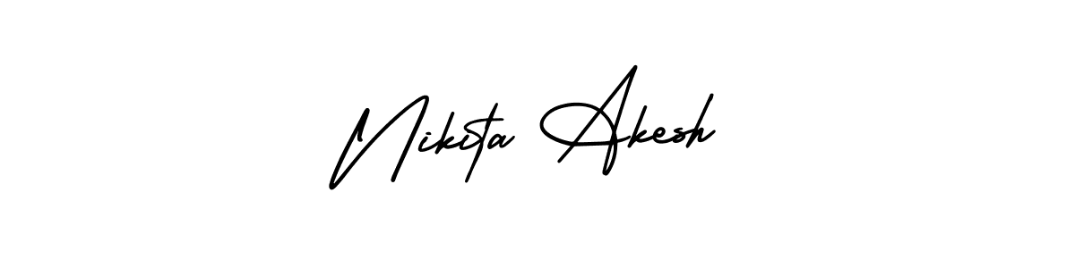 AmerikaSignatureDemo-Regular is a professional signature style that is perfect for those who want to add a touch of class to their signature. It is also a great choice for those who want to make their signature more unique. Get Nikita Akesh name to fancy signature for free. Nikita Akesh signature style 3 images and pictures png