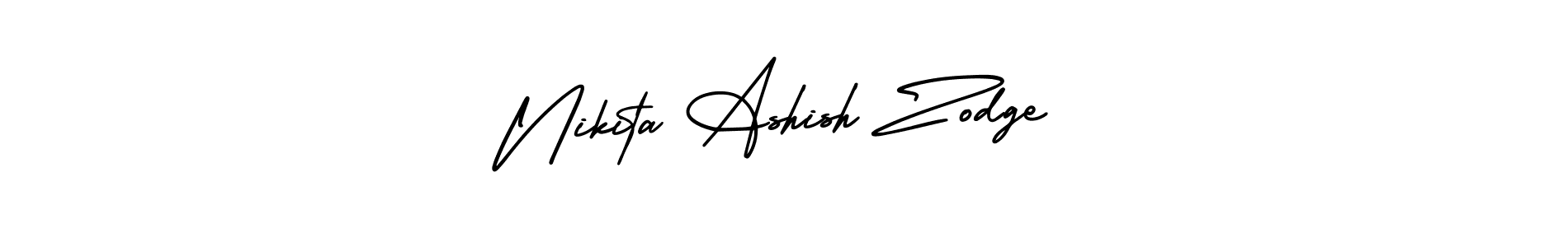 How to make Nikita Ashish Zodge name signature. Use AmerikaSignatureDemo-Regular style for creating short signs online. This is the latest handwritten sign. Nikita Ashish Zodge signature style 3 images and pictures png
