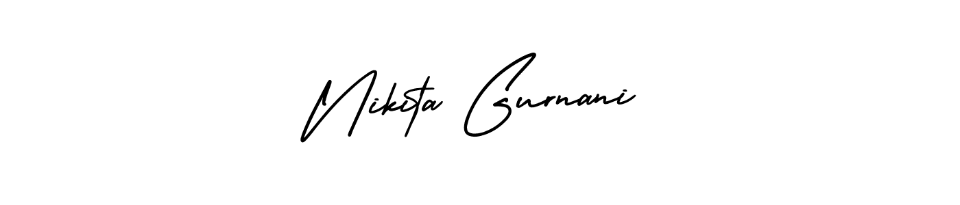 The best way (AmerikaSignatureDemo-Regular) to make a short signature is to pick only two or three words in your name. The name Nikita Gurnani include a total of six letters. For converting this name. Nikita Gurnani signature style 3 images and pictures png