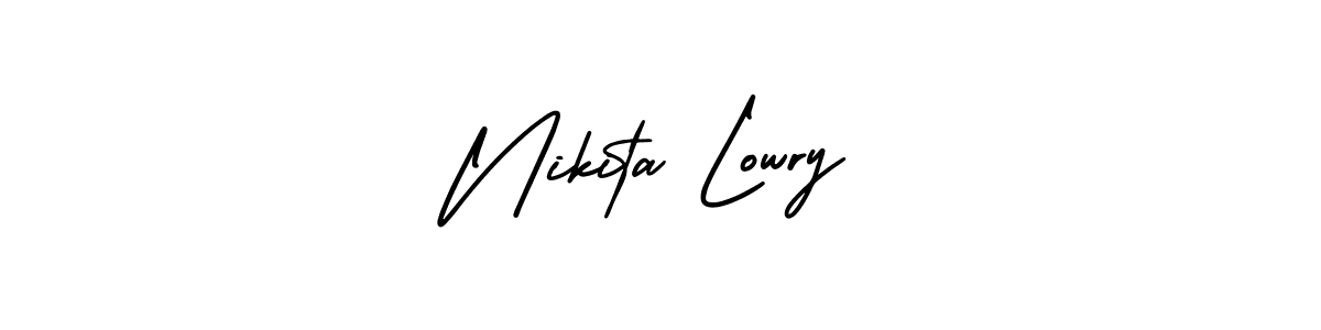 How to make Nikita Lowry name signature. Use AmerikaSignatureDemo-Regular style for creating short signs online. This is the latest handwritten sign. Nikita Lowry signature style 3 images and pictures png