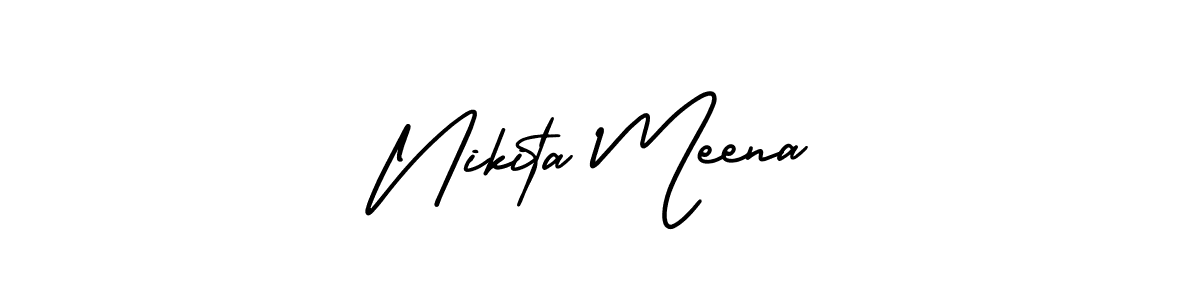 Make a beautiful signature design for name Nikita Meena. With this signature (AmerikaSignatureDemo-Regular) style, you can create a handwritten signature for free. Nikita Meena signature style 3 images and pictures png