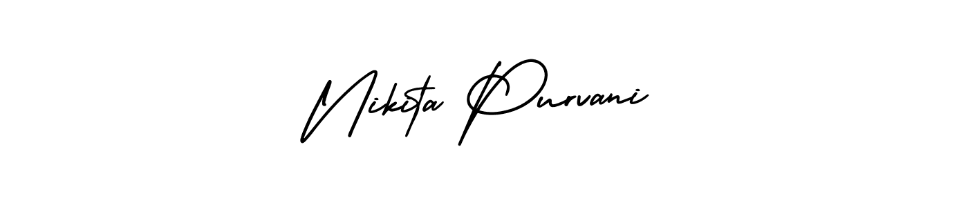 How to make Nikita Purvani name signature. Use AmerikaSignatureDemo-Regular style for creating short signs online. This is the latest handwritten sign. Nikita Purvani signature style 3 images and pictures png