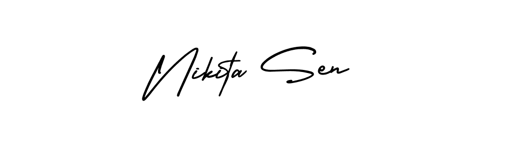The best way (AmerikaSignatureDemo-Regular) to make a short signature is to pick only two or three words in your name. The name Nikita Sen include a total of six letters. For converting this name. Nikita Sen signature style 3 images and pictures png