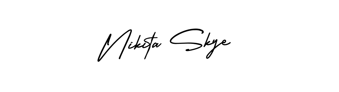 The best way (AmerikaSignatureDemo-Regular) to make a short signature is to pick only two or three words in your name. The name Nikita Skye include a total of six letters. For converting this name. Nikita Skye signature style 3 images and pictures png