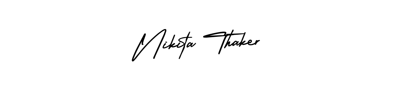 Create a beautiful signature design for name Nikita Thaker. With this signature (AmerikaSignatureDemo-Regular) fonts, you can make a handwritten signature for free. Nikita Thaker signature style 3 images and pictures png