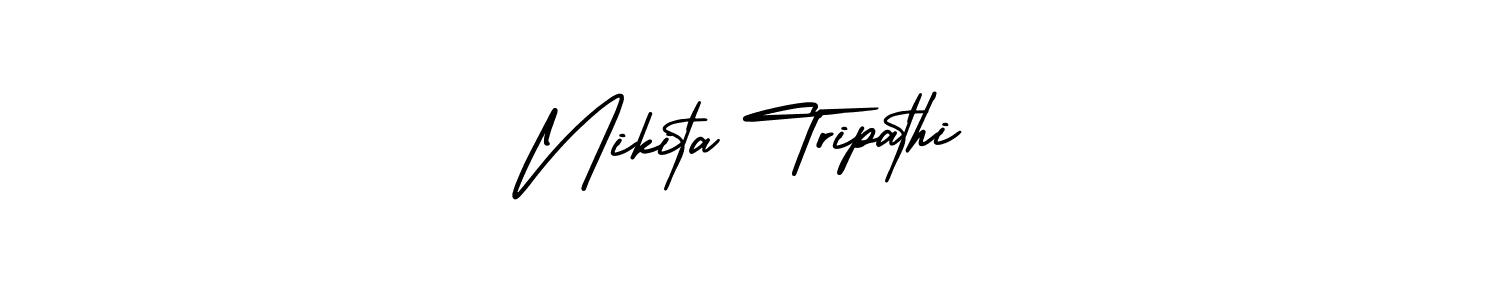 How to make Nikita Tripathi name signature. Use AmerikaSignatureDemo-Regular style for creating short signs online. This is the latest handwritten sign. Nikita Tripathi signature style 3 images and pictures png