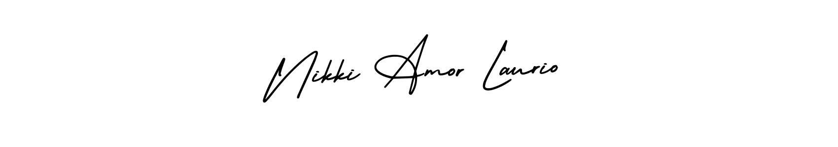 Make a short Nikki Amor Laurio signature style. Manage your documents anywhere anytime using AmerikaSignatureDemo-Regular. Create and add eSignatures, submit forms, share and send files easily. Nikki Amor Laurio signature style 3 images and pictures png