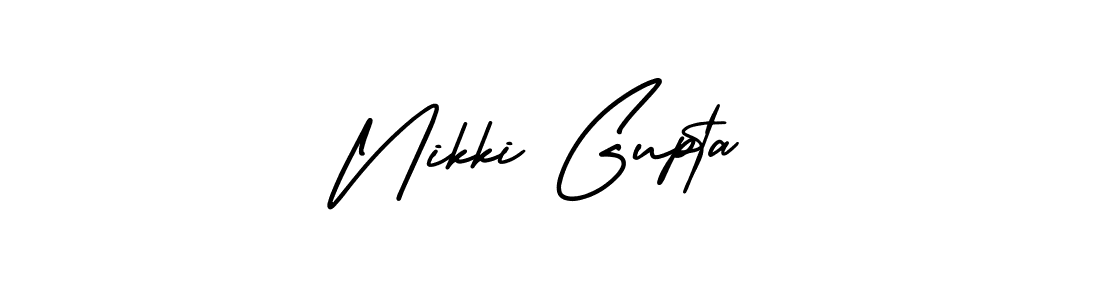 AmerikaSignatureDemo-Regular is a professional signature style that is perfect for those who want to add a touch of class to their signature. It is also a great choice for those who want to make their signature more unique. Get Nikki Gupta name to fancy signature for free. Nikki Gupta signature style 3 images and pictures png