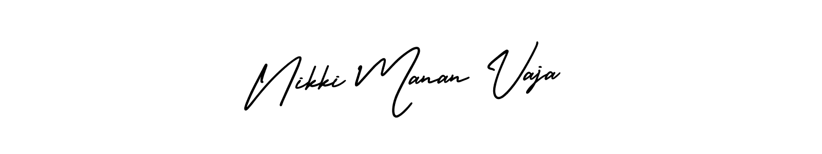 How to make Nikki Manan Vaja signature? AmerikaSignatureDemo-Regular is a professional autograph style. Create handwritten signature for Nikki Manan Vaja name. Nikki Manan Vaja signature style 3 images and pictures png
