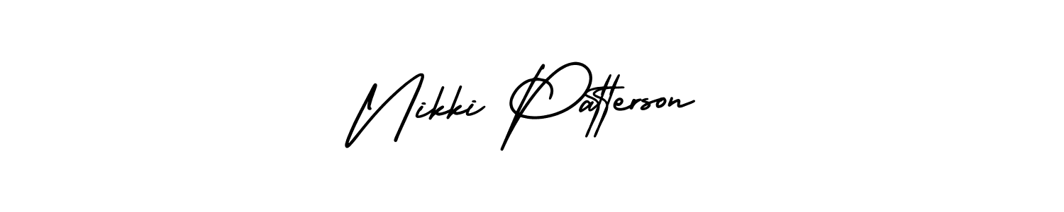 This is the best signature style for the Nikki Patterson name. Also you like these signature font (AmerikaSignatureDemo-Regular). Mix name signature. Nikki Patterson signature style 3 images and pictures png