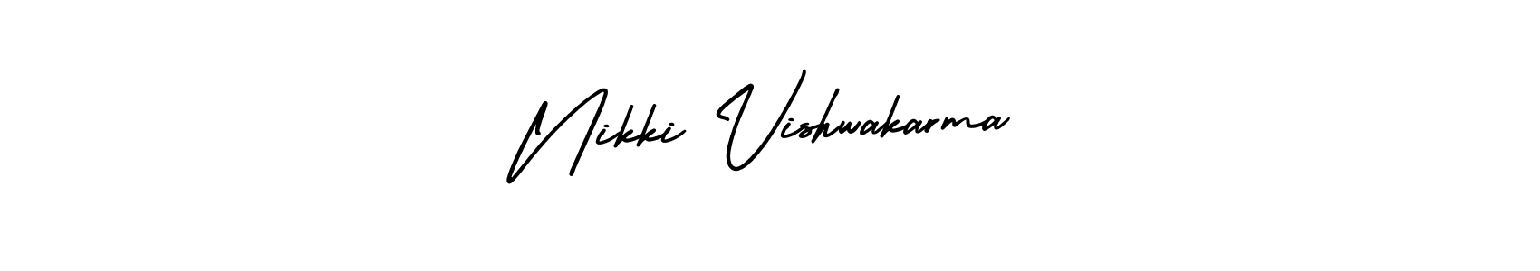 Nikki Vishwakarma stylish signature style. Best Handwritten Sign (AmerikaSignatureDemo-Regular) for my name. Handwritten Signature Collection Ideas for my name Nikki Vishwakarma. Nikki Vishwakarma signature style 3 images and pictures png