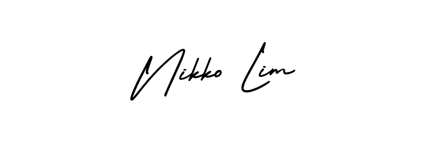 AmerikaSignatureDemo-Regular is a professional signature style that is perfect for those who want to add a touch of class to their signature. It is also a great choice for those who want to make their signature more unique. Get Nikko Lim name to fancy signature for free. Nikko Lim signature style 3 images and pictures png