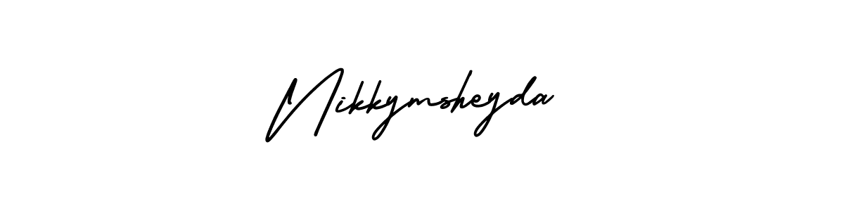 if you are searching for the best signature style for your name Nikkymsheyda. so please give up your signature search. here we have designed multiple signature styles  using AmerikaSignatureDemo-Regular. Nikkymsheyda signature style 3 images and pictures png