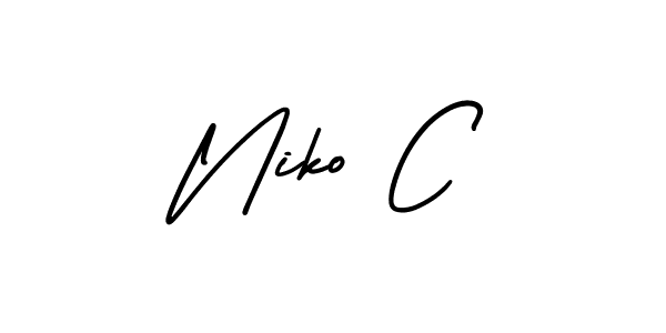 if you are searching for the best signature style for your name Niko C. so please give up your signature search. here we have designed multiple signature styles  using AmerikaSignatureDemo-Regular. Niko C signature style 3 images and pictures png
