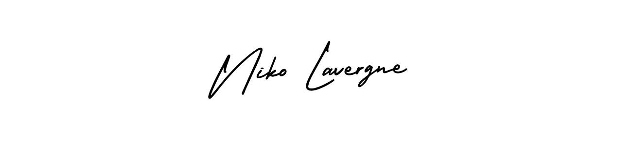 It looks lik you need a new signature style for name Niko Lavergne. Design unique handwritten (AmerikaSignatureDemo-Regular) signature with our free signature maker in just a few clicks. Niko Lavergne signature style 3 images and pictures png