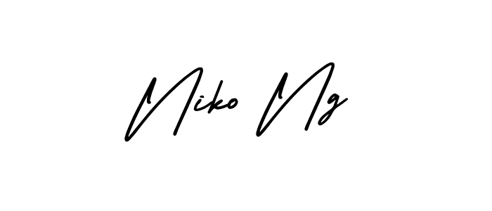 Design your own signature with our free online signature maker. With this signature software, you can create a handwritten (AmerikaSignatureDemo-Regular) signature for name Niko Ng. Niko Ng signature style 3 images and pictures png