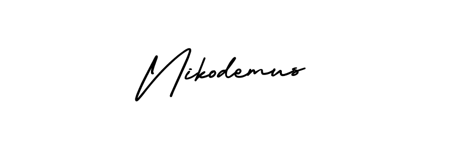 How to make Nikodemus name signature. Use AmerikaSignatureDemo-Regular style for creating short signs online. This is the latest handwritten sign. Nikodemus signature style 3 images and pictures png