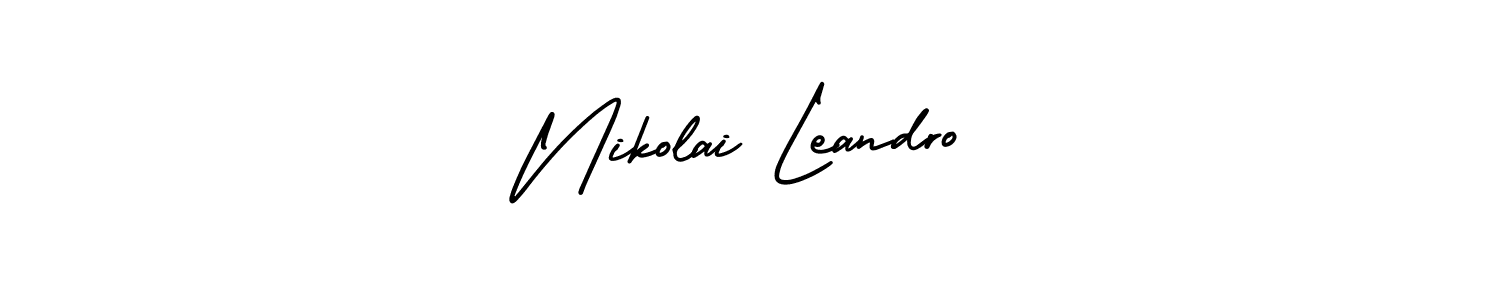 if you are searching for the best signature style for your name Nikolai Leandro. so please give up your signature search. here we have designed multiple signature styles  using AmerikaSignatureDemo-Regular. Nikolai Leandro signature style 3 images and pictures png