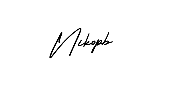 The best way (AmerikaSignatureDemo-Regular) to make a short signature is to pick only two or three words in your name. The name Nikopb include a total of six letters. For converting this name. Nikopb signature style 3 images and pictures png
